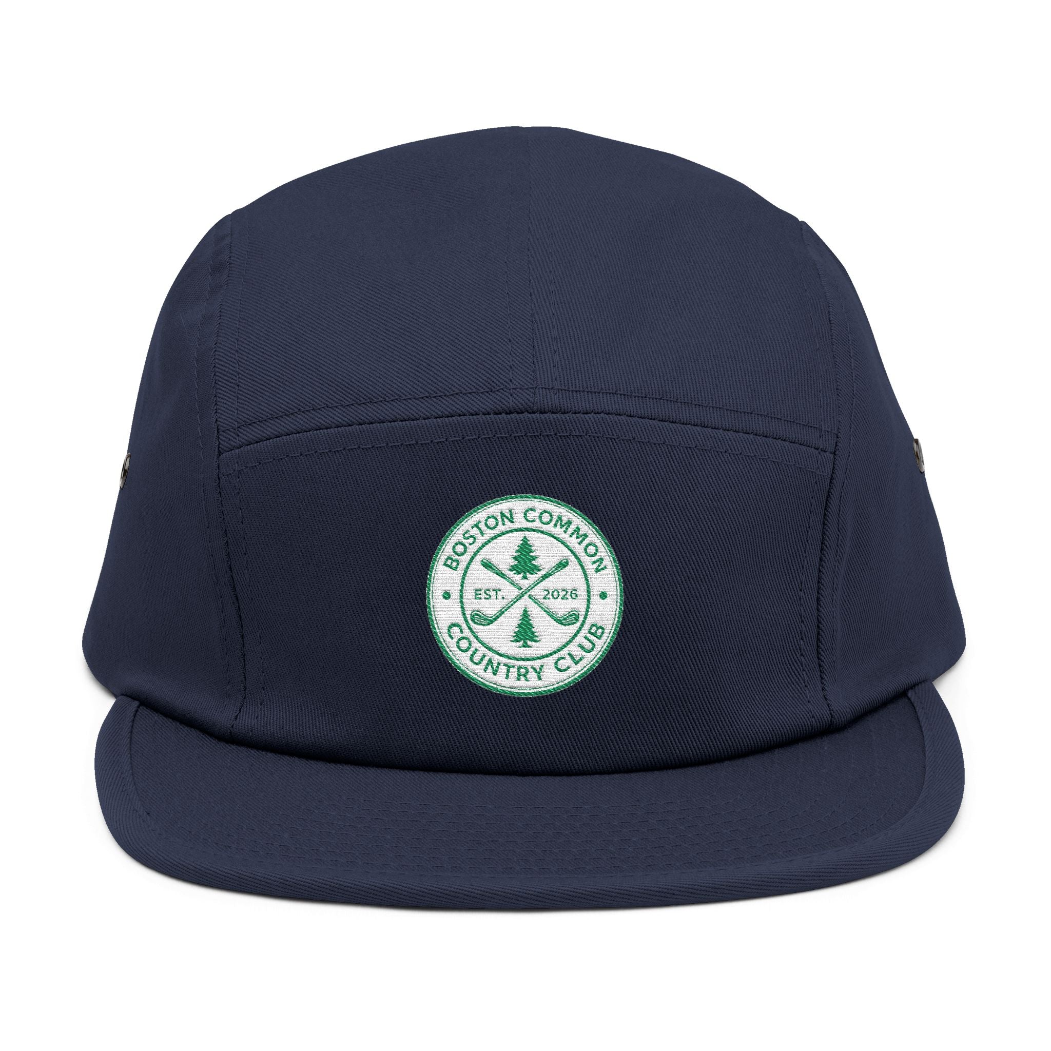 Embroidered Crest 5-Panel Cap – Outdoor Adventure Patch Hat