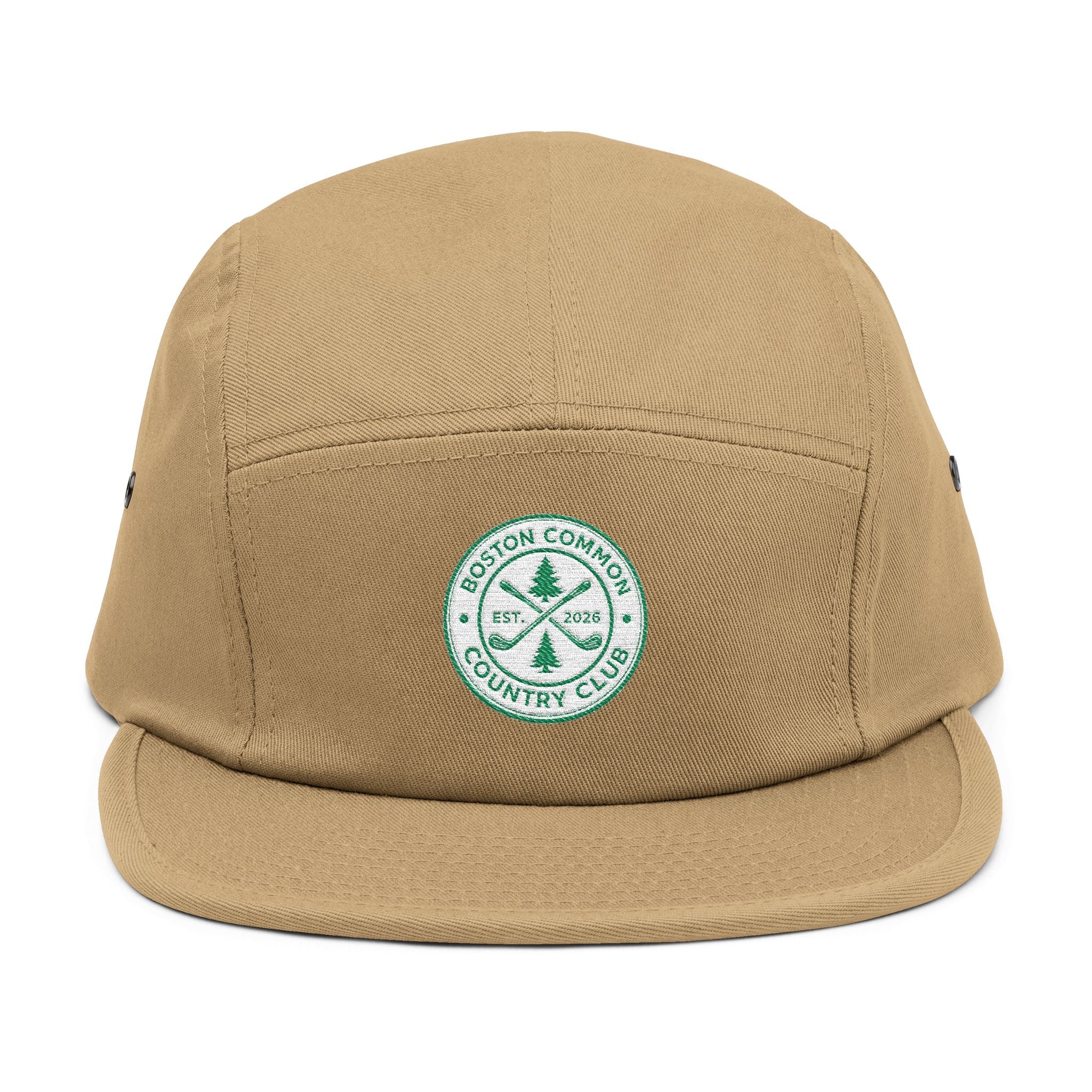 Embroidered Crest 5-Panel Cap – Outdoor Adventure Patch Hat